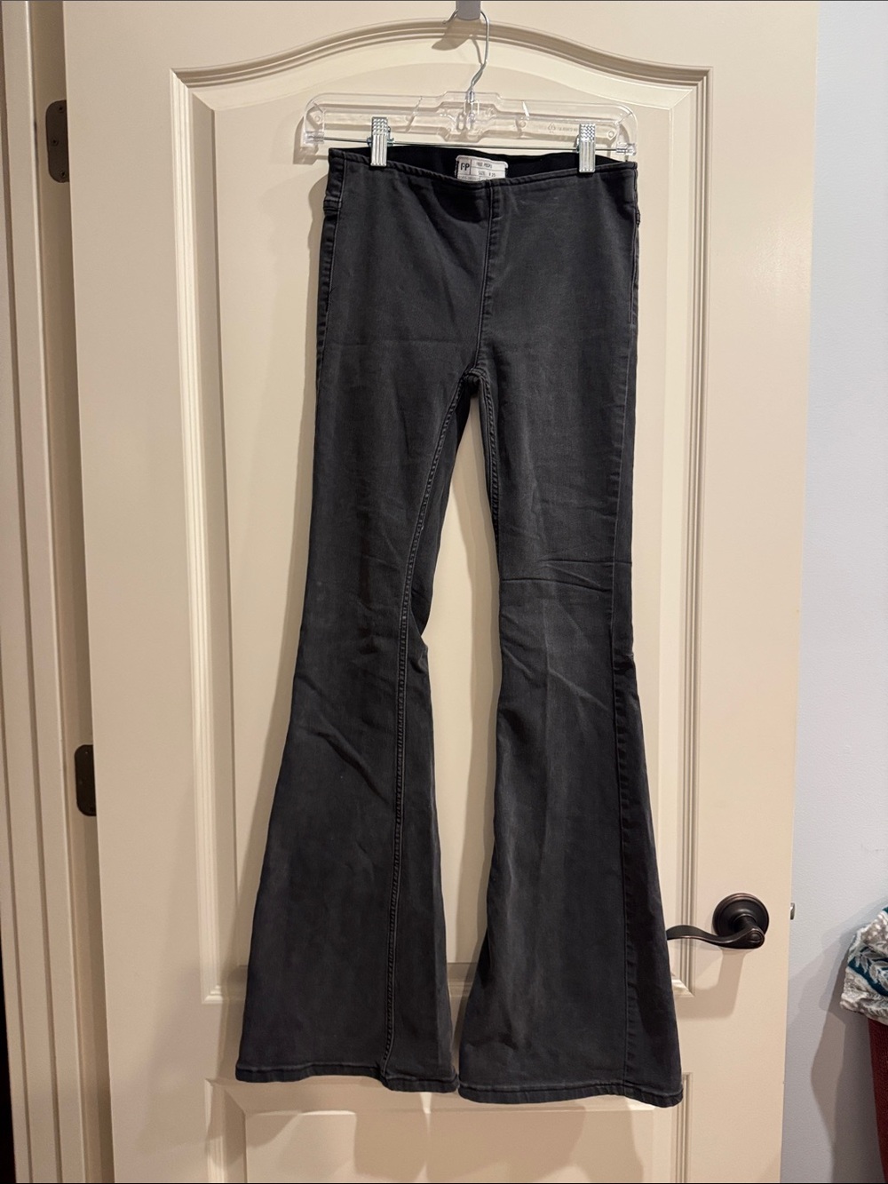 Free People Black Ribbed Waistband Pants